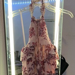 halter flowy layered dress